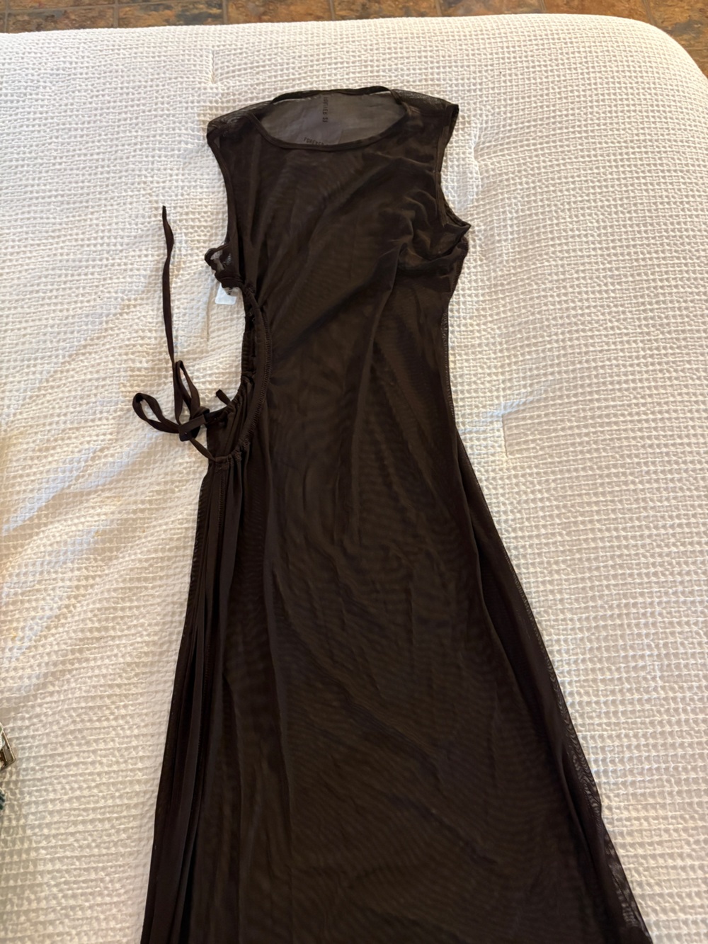 Forever 21 Brown Mesh Side-Tie Maxi Dress Cover Up